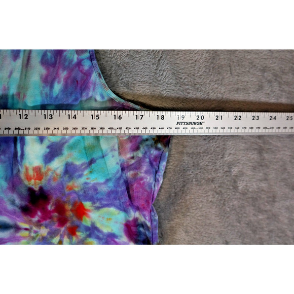 Etienne Racerback Tank XL Rainbow Burst Tie‑Dye Artisan Hand Dyed Cotton Blend - Picture 7 of 7
